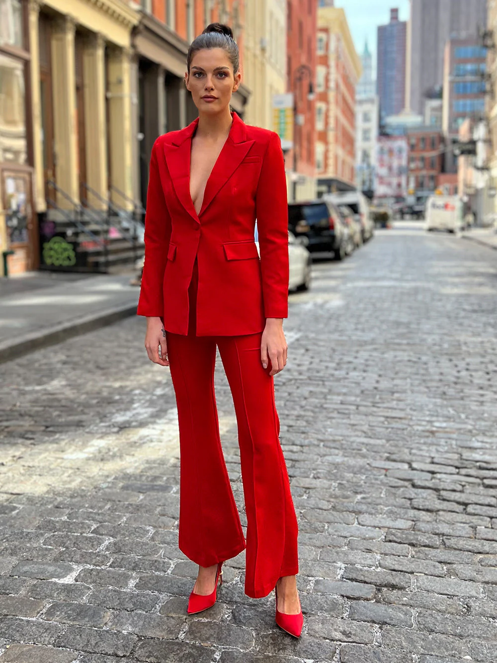 212 Blazer & Pants Set in Red - Image 5