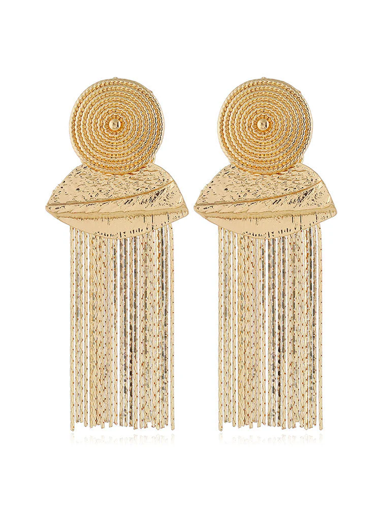 Abstract Fringe Gold Earrings - Image 3