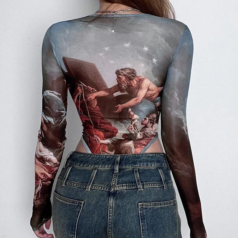 Affection Renewed Vintage Bustier Mesh Bodysuit - Image 4