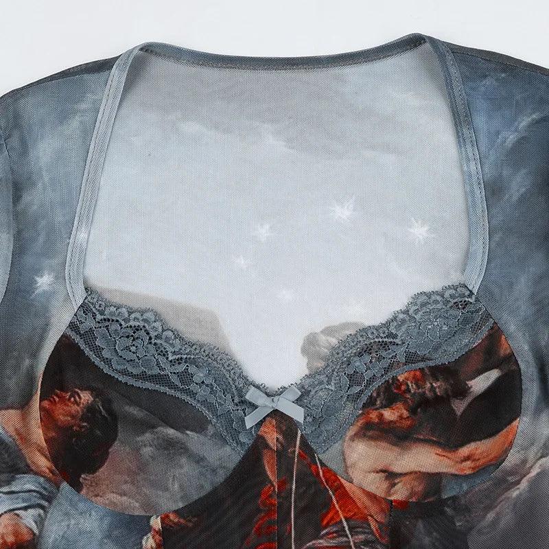 Affection Renewed Vintage Bustier Mesh Bodysuit - Image 7