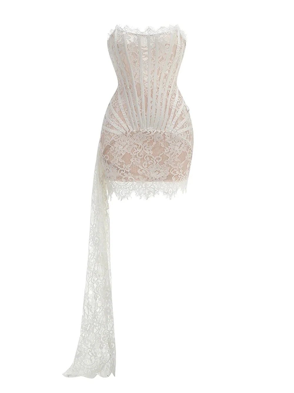 ANGELIC Mini Dress in White - Image 13