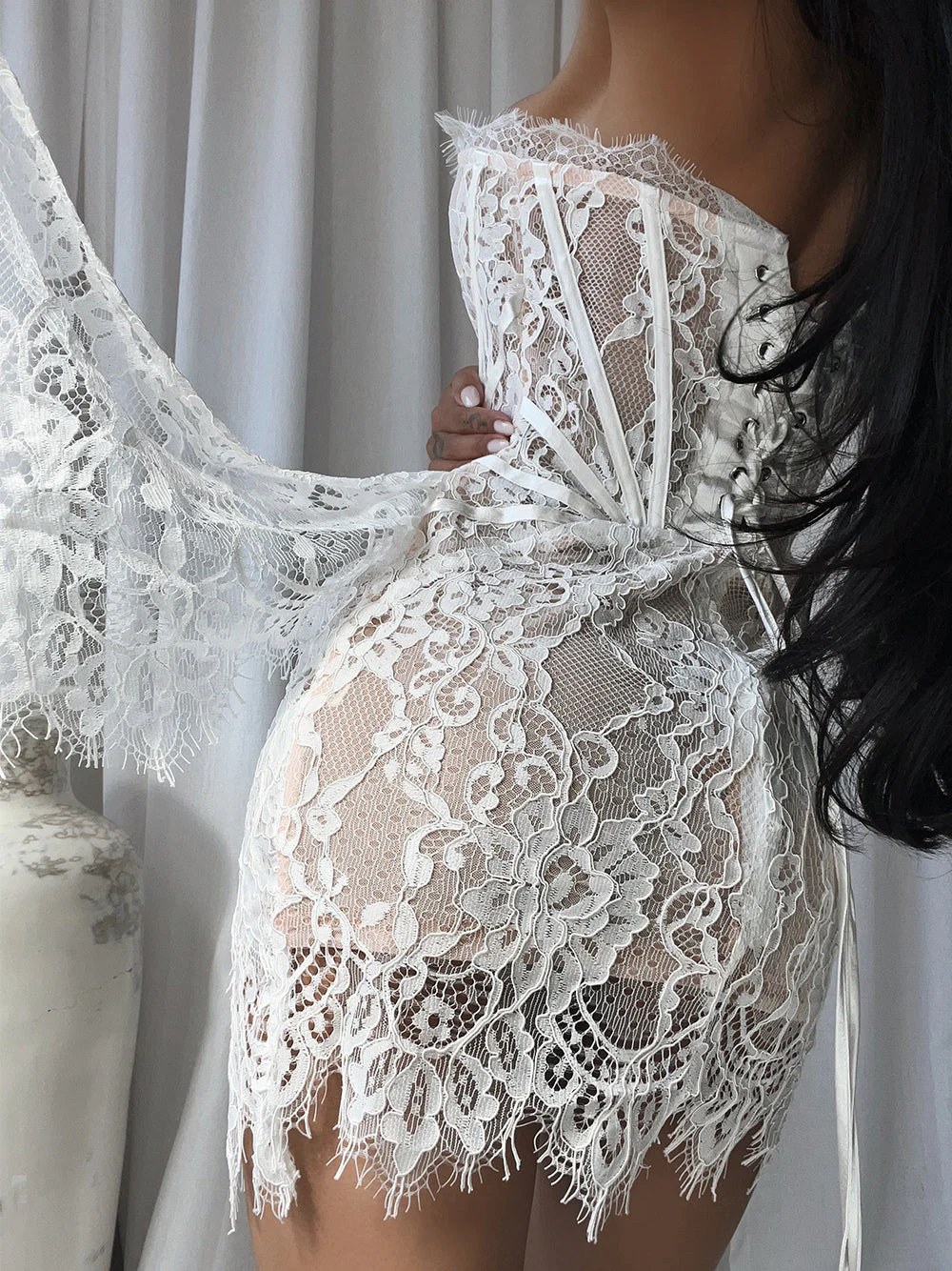 ANGELIC Mini Dress in White - Image 2
