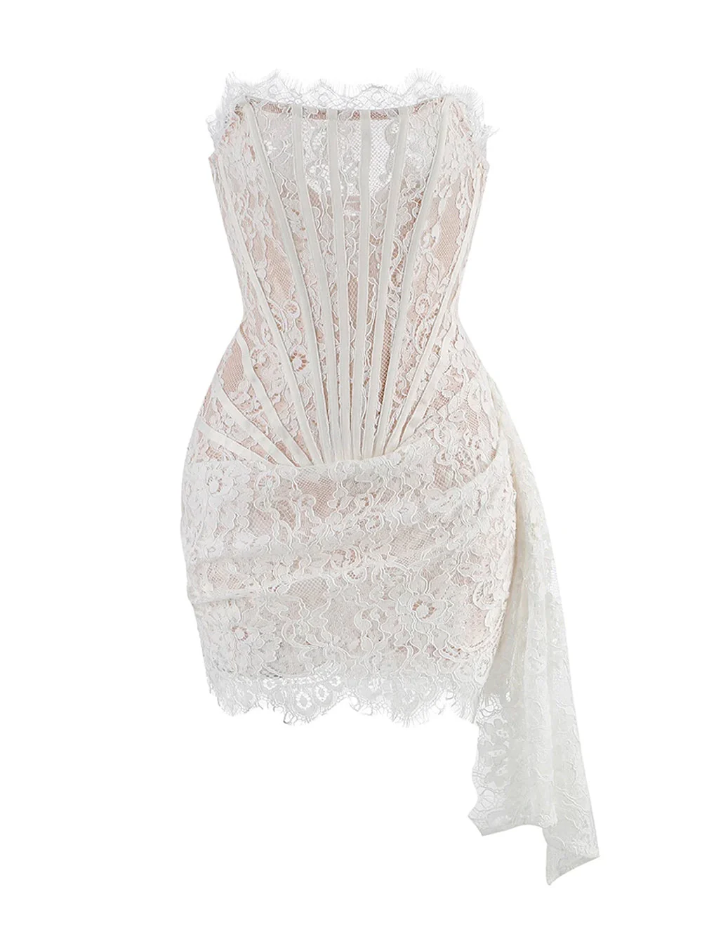 ANGELIC Mini Dress in White - Image 5