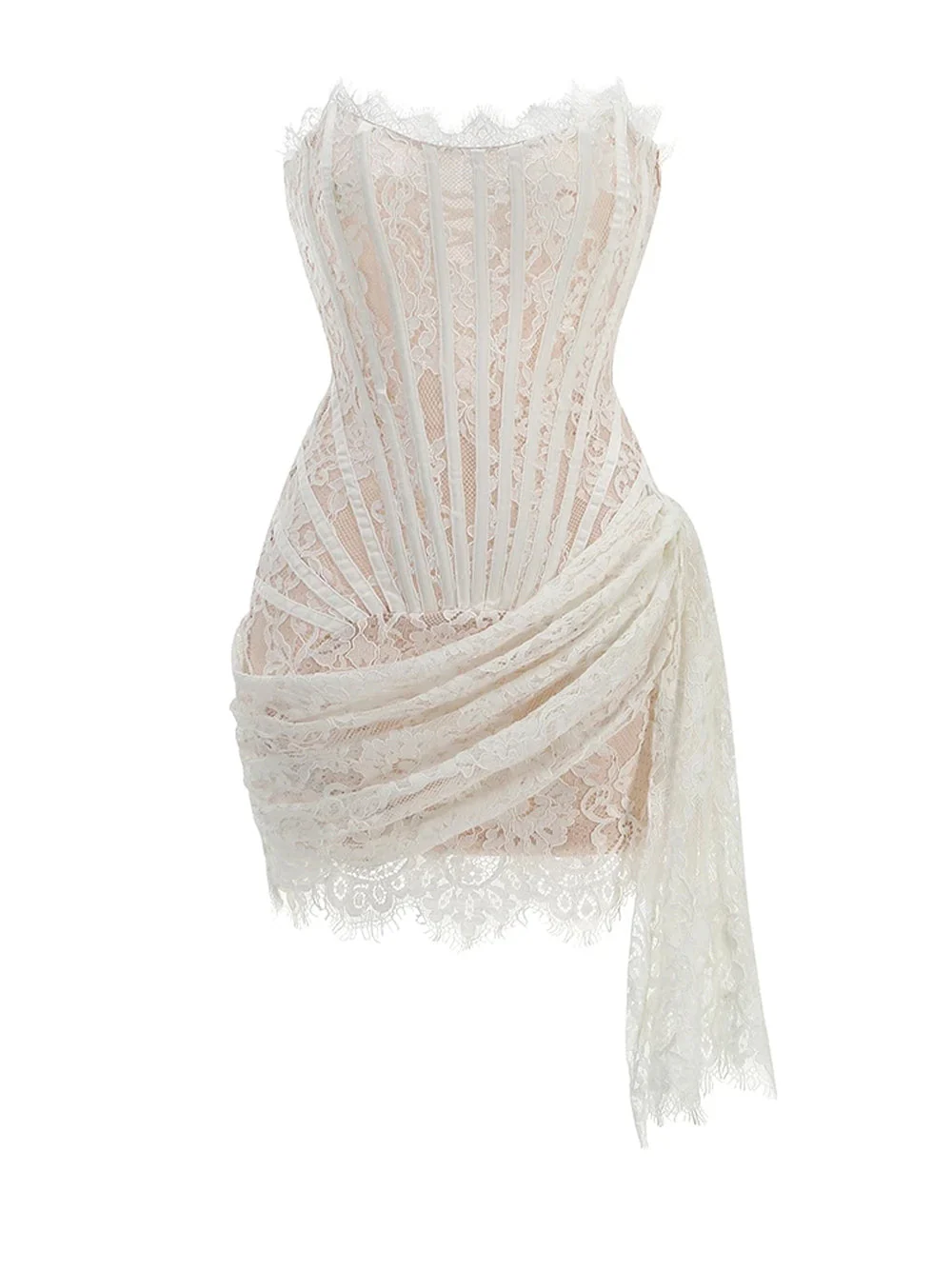 ANGELIC Mini Dress in White - Image 7