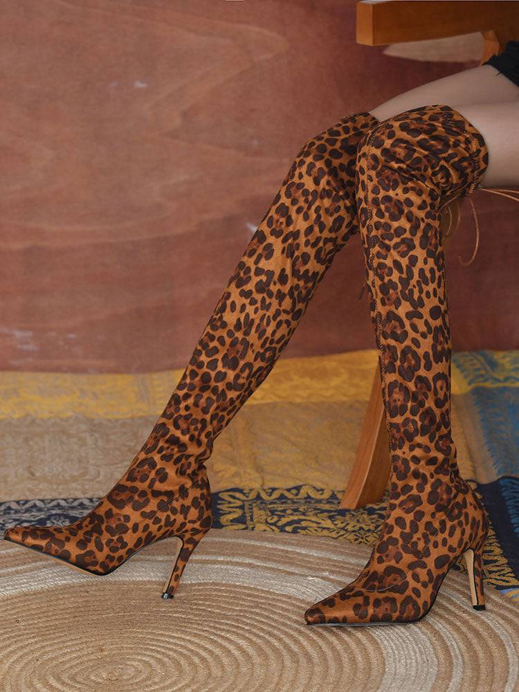 Animal Printed High Heel Boots - Image 16