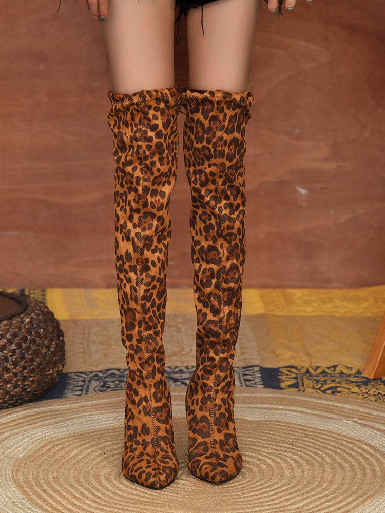 Animal Printed High Heel Boots - Image 18