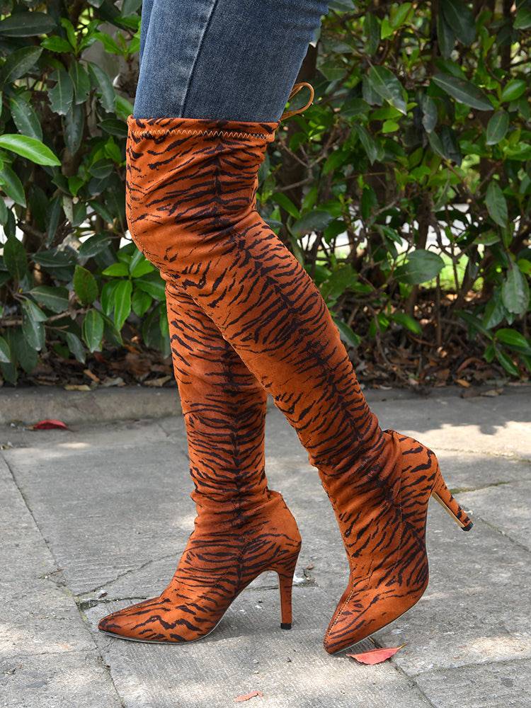 Animal Printed High Heel Boots - Image 5