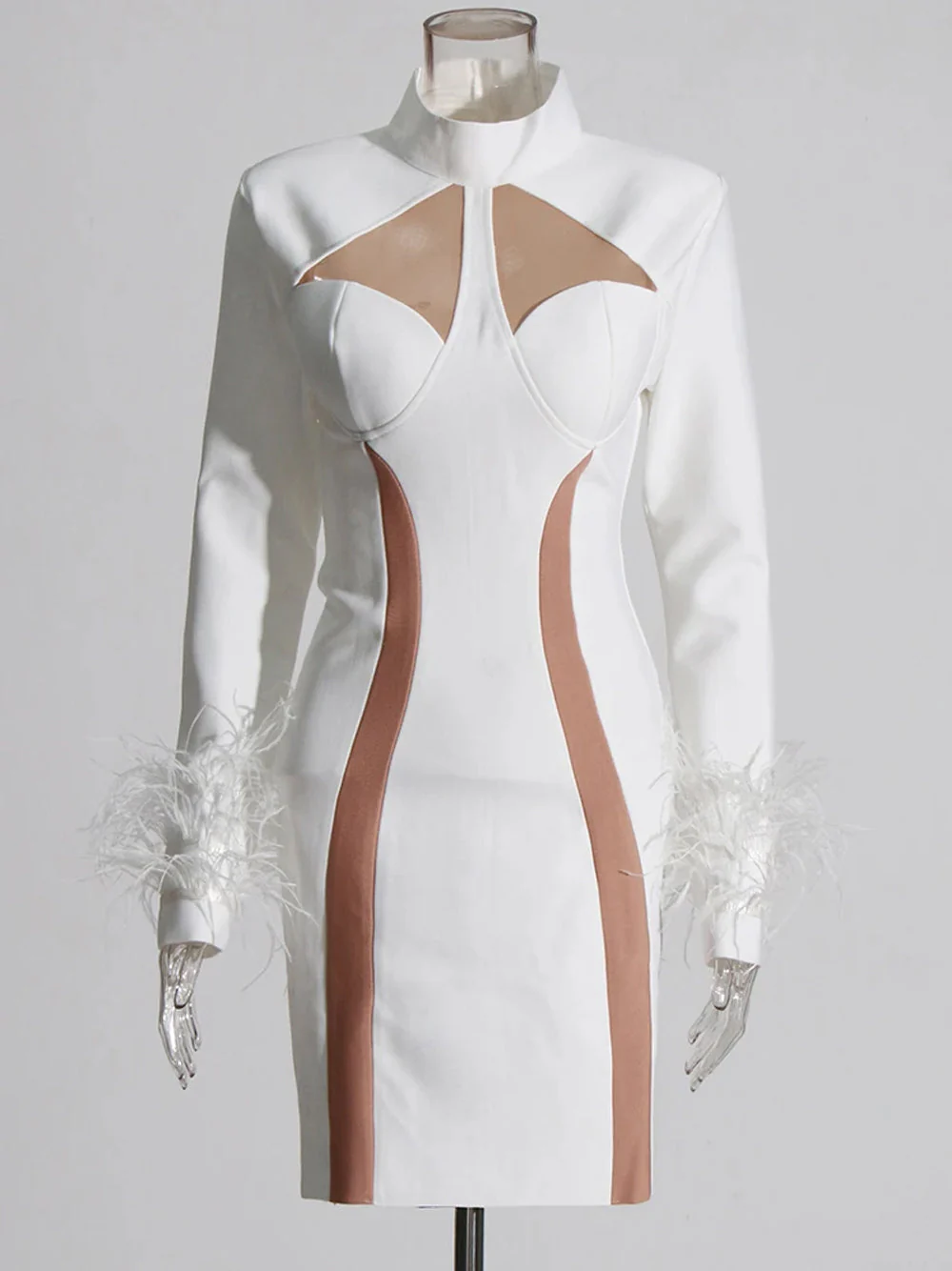 ANNETE Mini Dress in White - Image 8