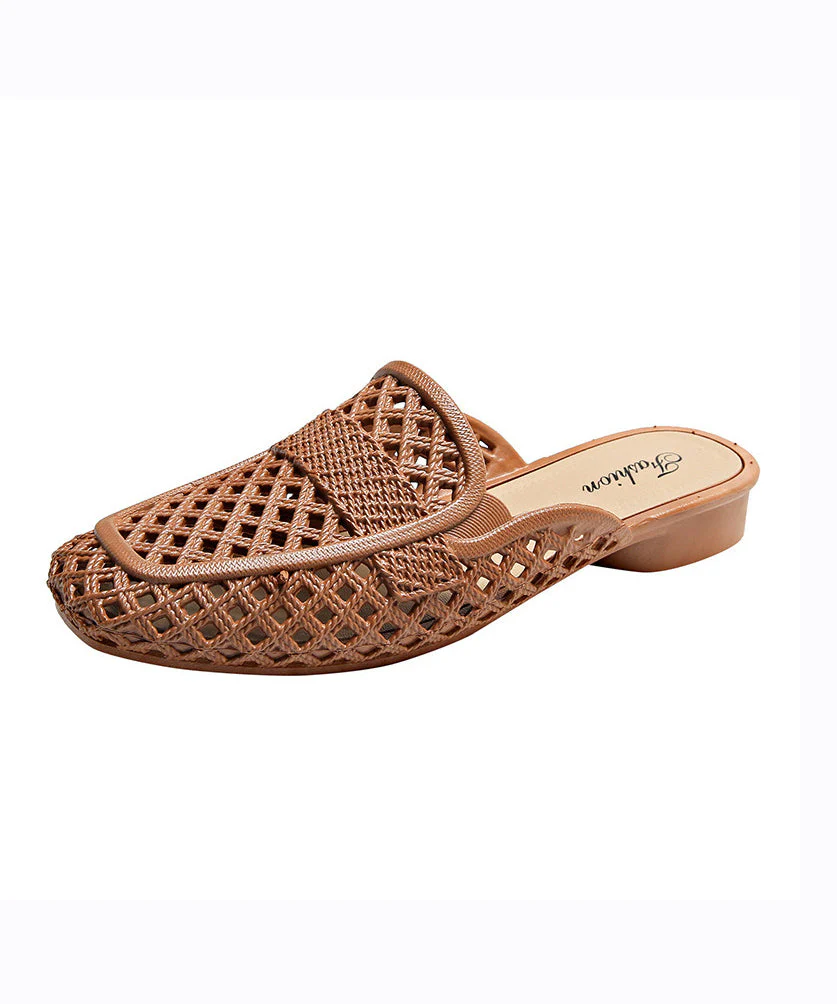 Apricot Hollow Out Breathable Slide Sandals - Image 5
