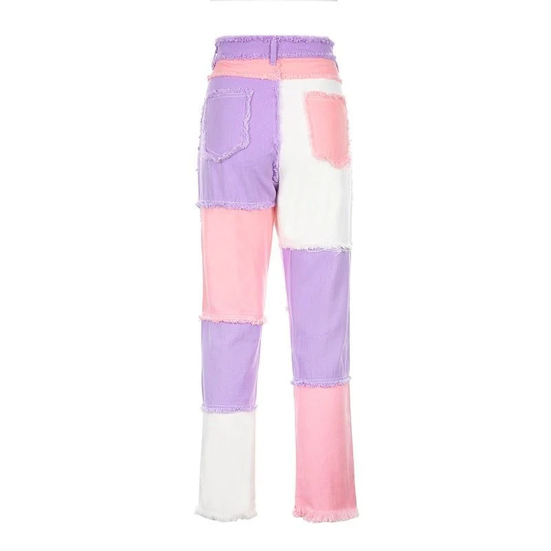 Aquamarine Patchwork High-Waisted Jeans - Image 10