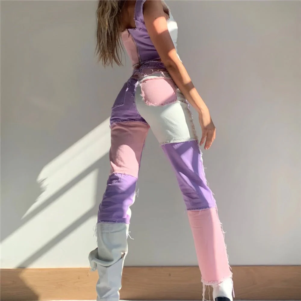 Aquamarine Patchwork High-Waisted Jeans - Image 2