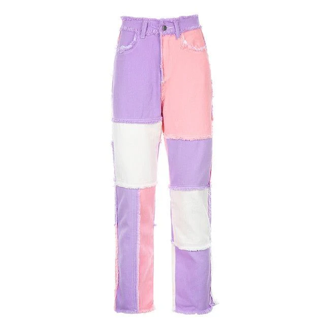 Aquamarine Patchwork High-Waisted Jeans - Image 7