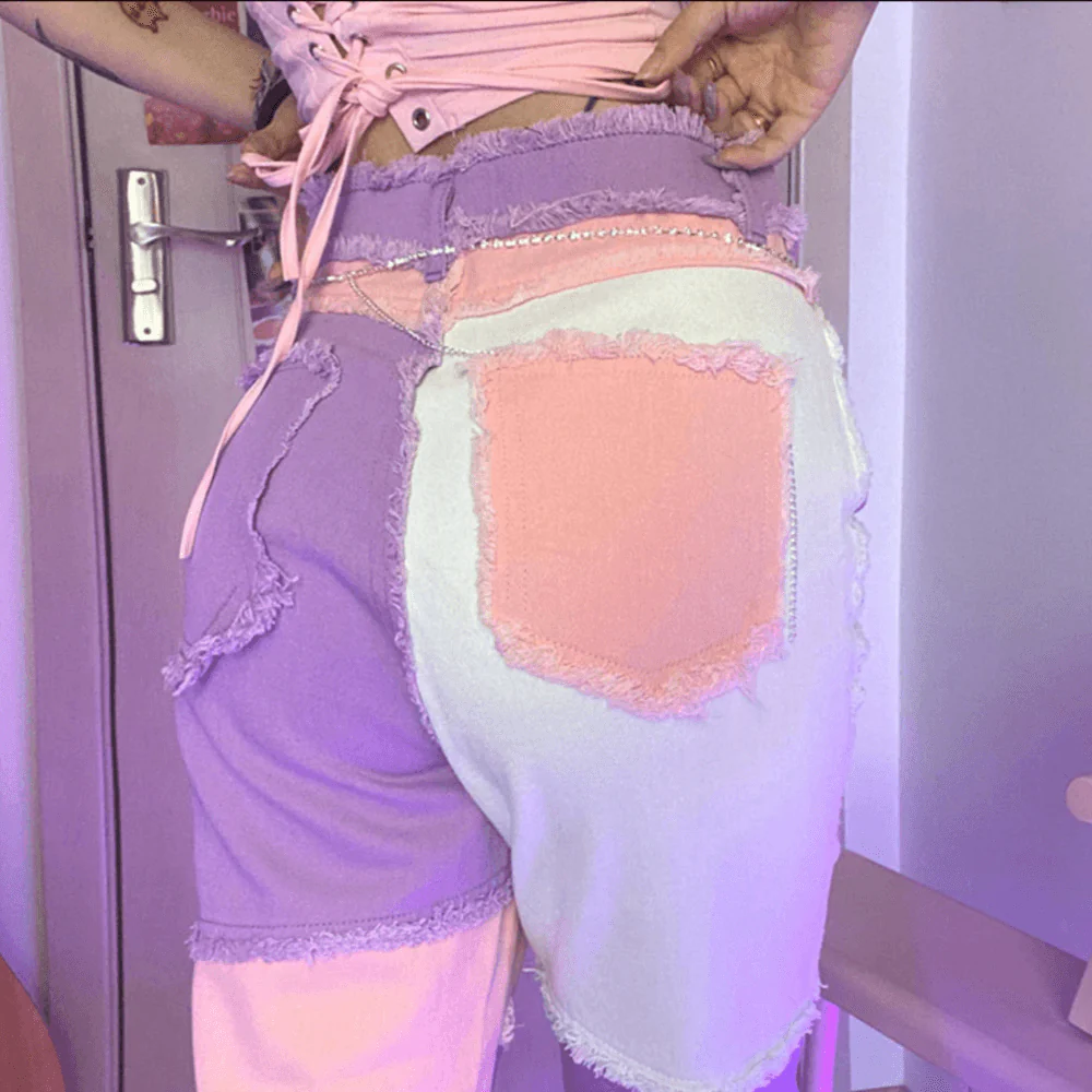 Aquamarine Patchwork High-Waisted Jeans - Image 8