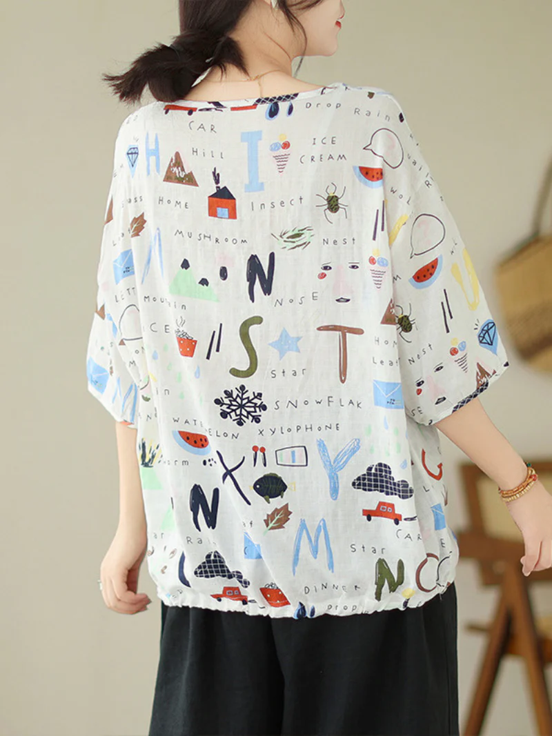Artistic Soul Letter Printing Tops - Image 3