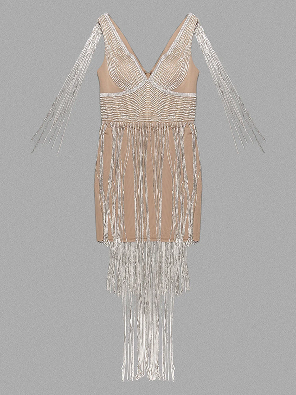AYOKA Rhinestones Tassel Dress - Image 4