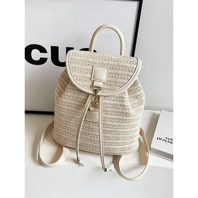 Backpack Straw for Boho Rattan Travel with Woven Bag - Image 14