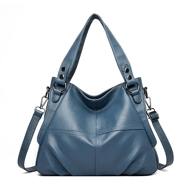 Bag Burgundy Faux Large Leather Shoulder - Image 15