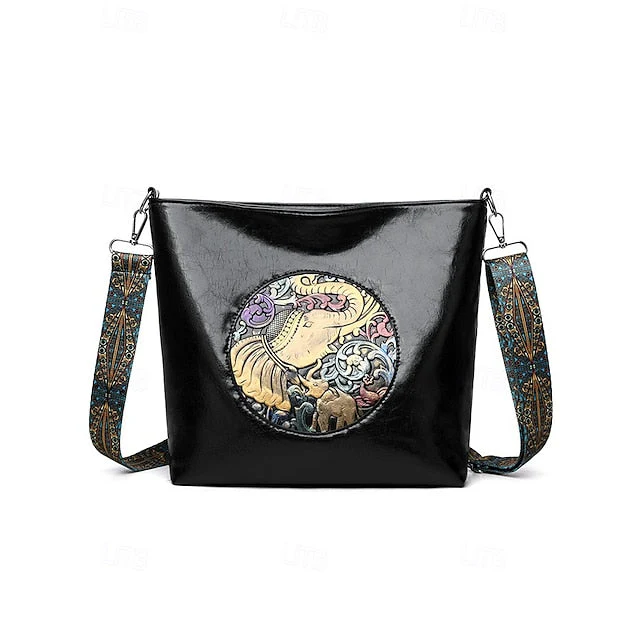 Bag Elephant Shoulder Boho Vintage Embossed - Image 4