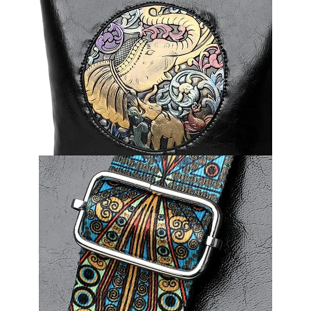 Bag Elephant Shoulder Boho Vintage Embossed - Image 6