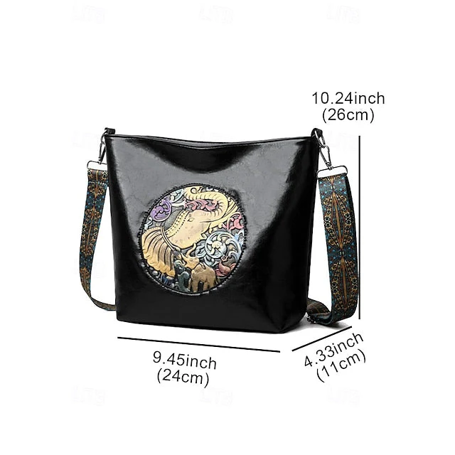 Bag Elephant Shoulder Boho Vintage Embossed - Image 9