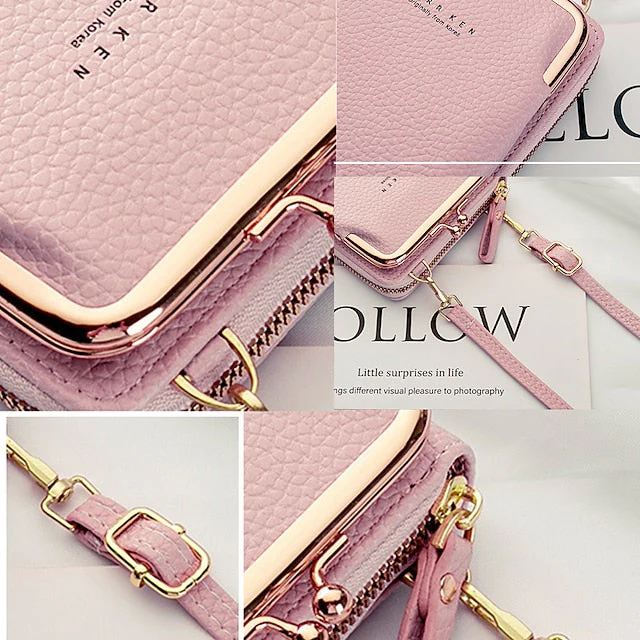 Bag Gold Faux with Frame Leather Black Crossbody - Image 4