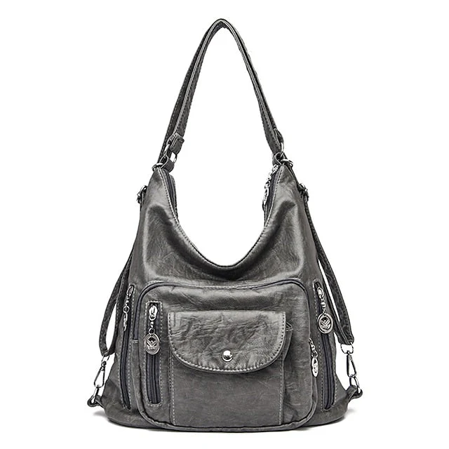 Bag - Leather Faux Hobo Vintage-Brown - Image 15