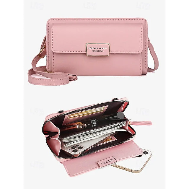 Bag Mobile Leather Crossbody PU Phone Wristlet