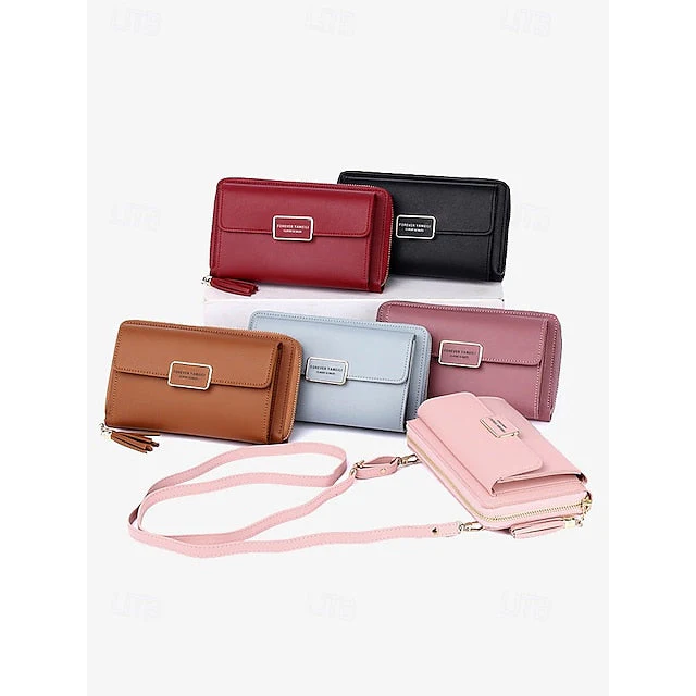 Bag Mobile Leather Crossbody PU Phone Wristlet - Image 3