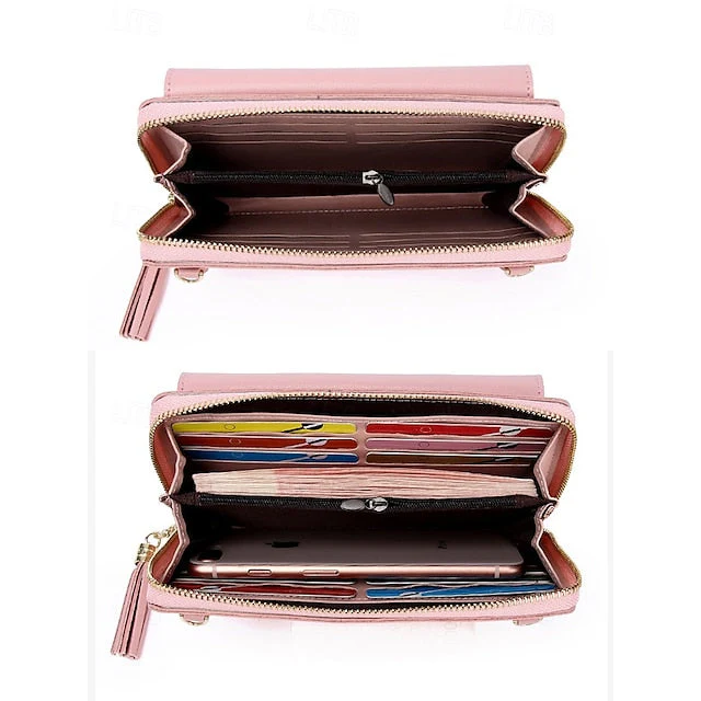 Bag Mobile Leather Crossbody PU Phone Wristlet - Image 4