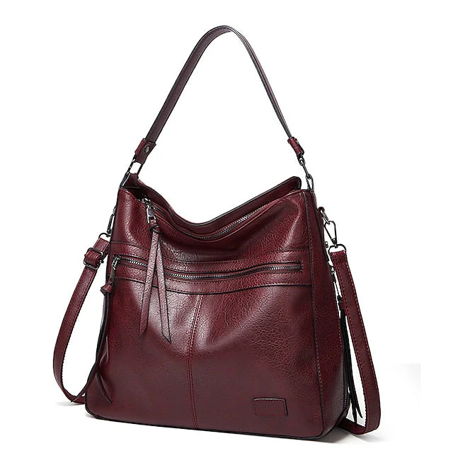 Bag PU Crossbody Leather Shoulder Hobo Tote - Image 10