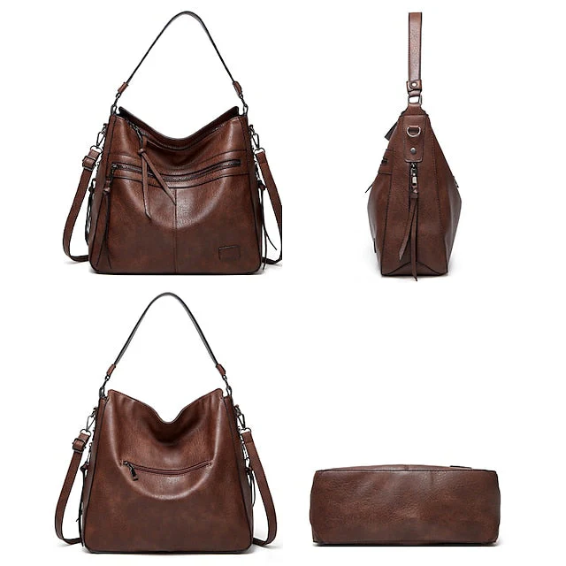 Bag PU Crossbody Leather Shoulder Hobo Tote - Image 3