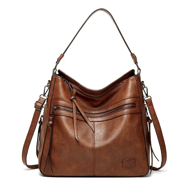 Bag PU Crossbody Leather Shoulder Hobo Tote - Image 9
