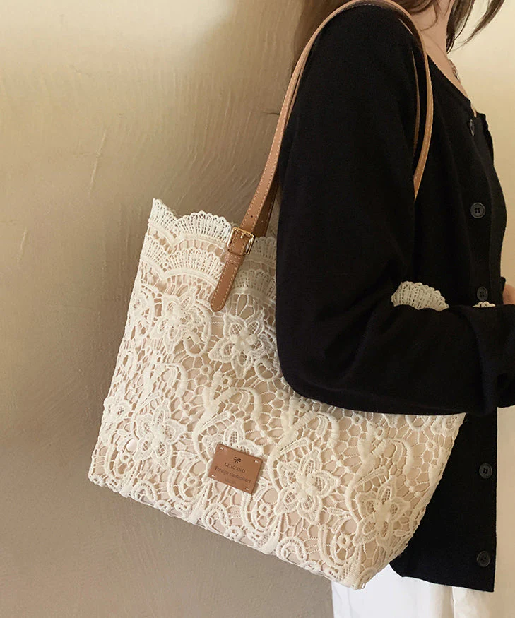 Bags Large French Shoulder Lace Capacity Beige - Image 2