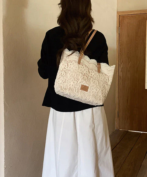 Bags Large French Shoulder Lace Capacity Beige - Image 3