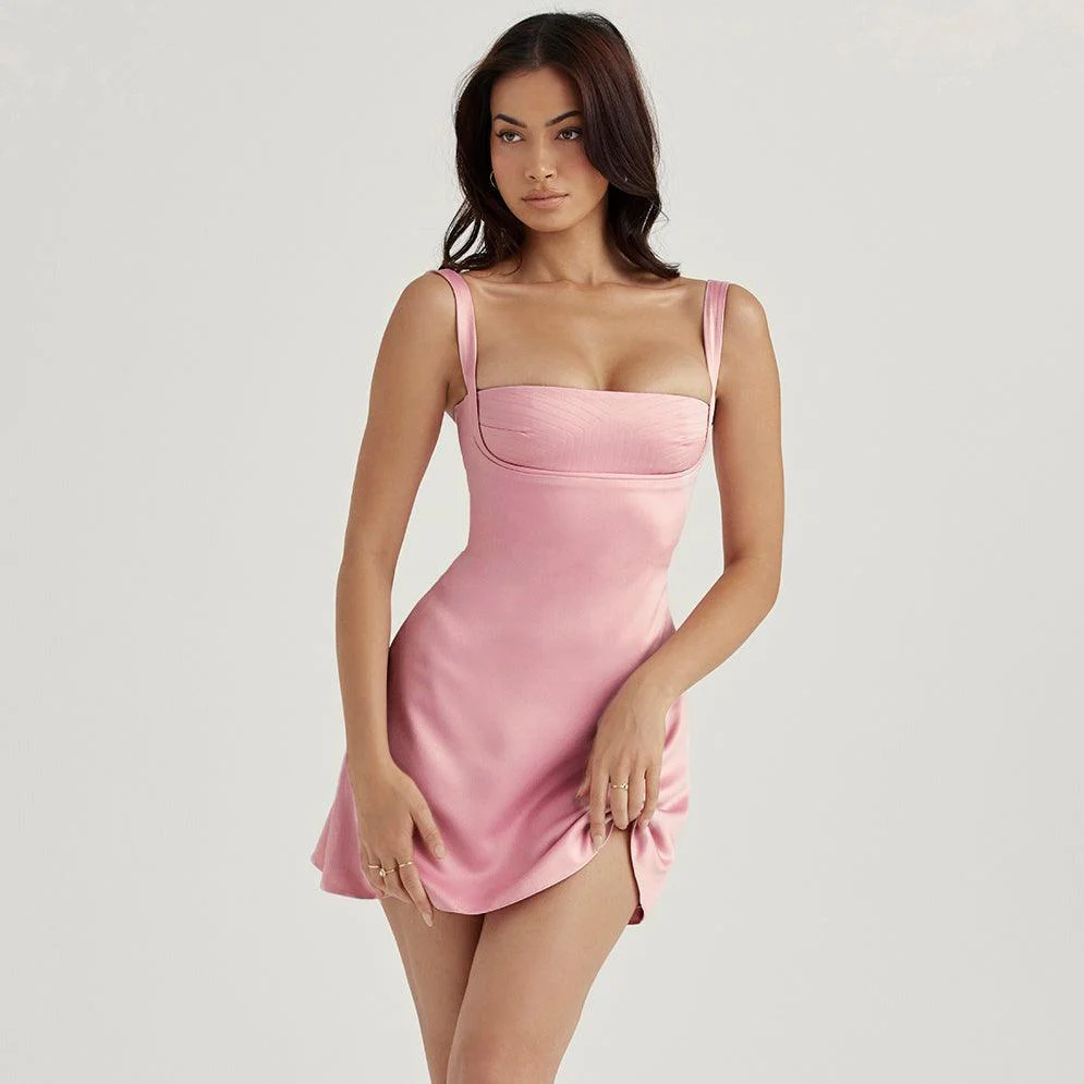 Balancing Satin Mini Dress - Image 5