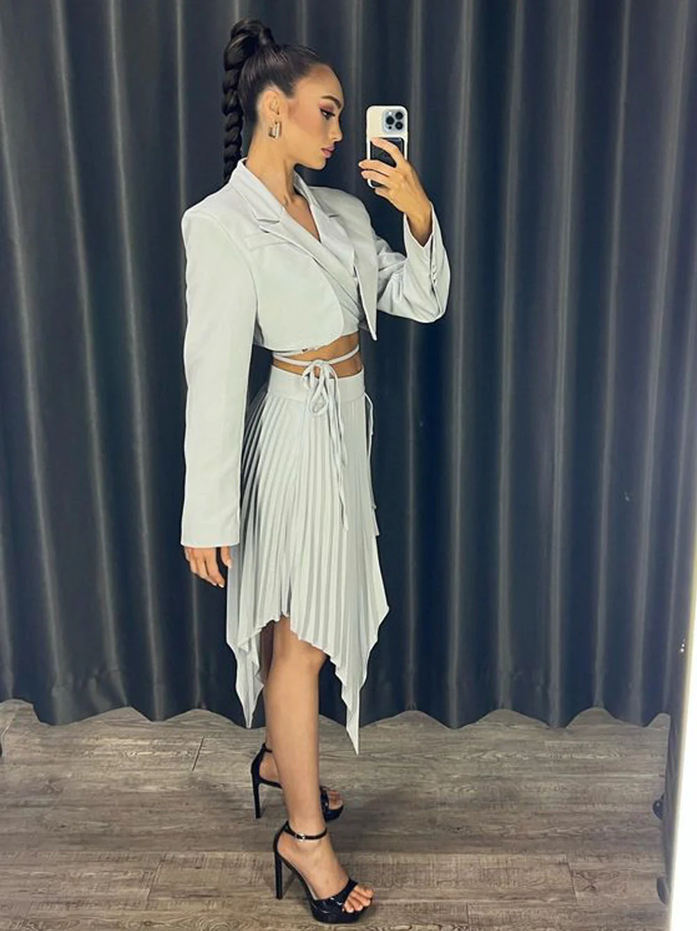 BANDETTE Blazer & Skirt Set in Light Blue - Image 5