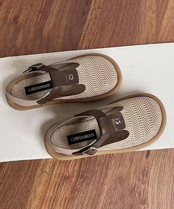 Beige Breathable Mesh Casual Splicing Hiking Sandals - Image 2
