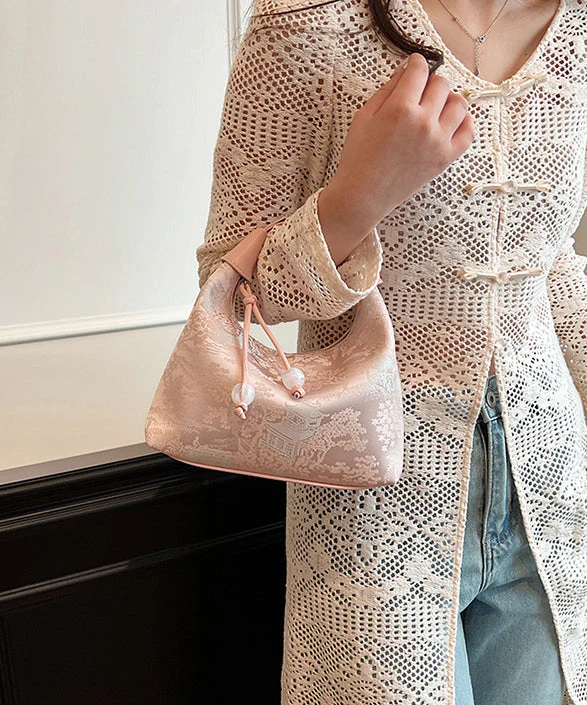 Beige Embroidered Crossbody Bag - Image 2