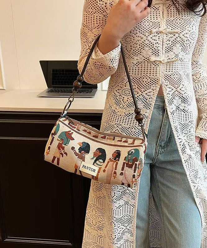 Bohemian Original Design Jacquard Canvas Satchel Bag Handbag - Image 4