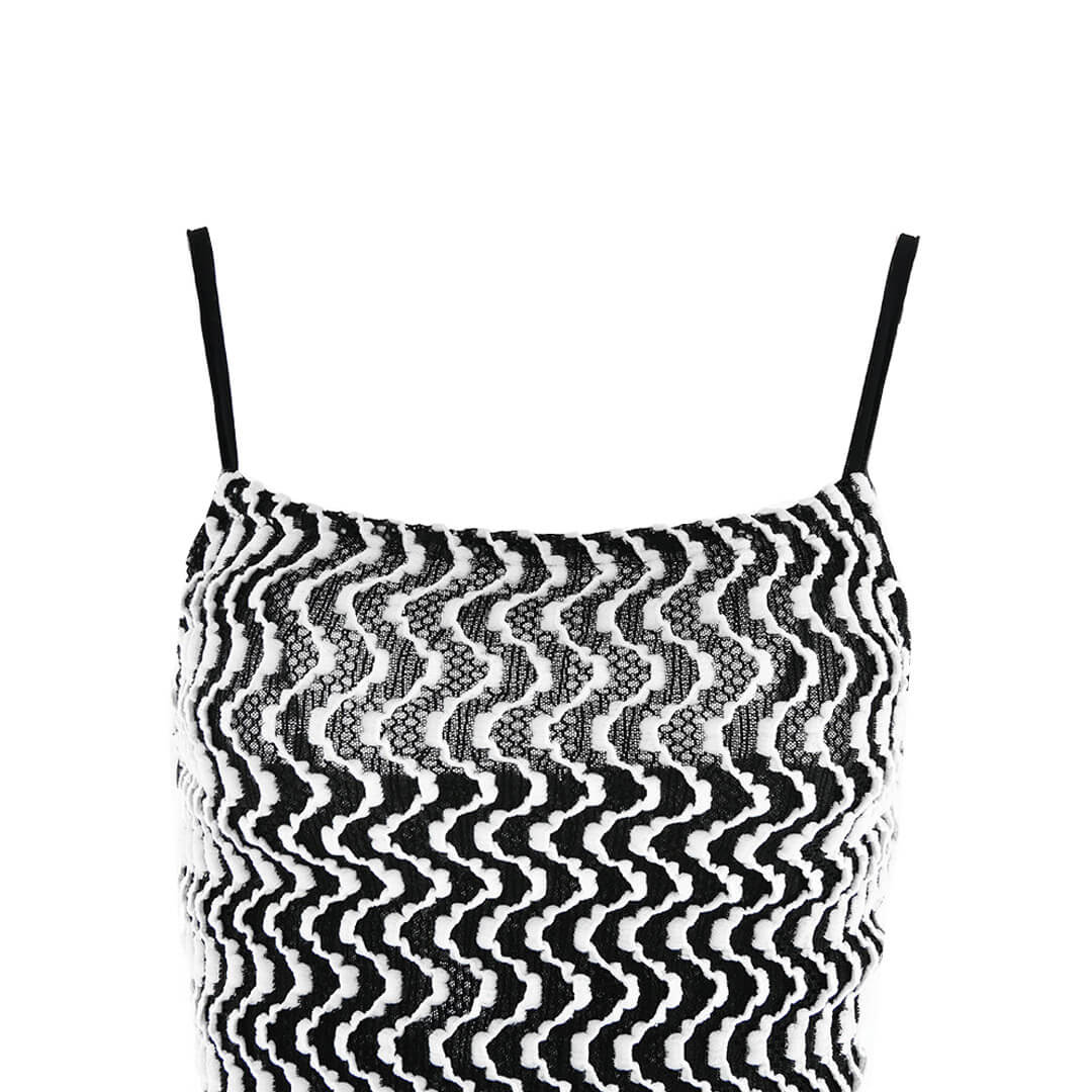 Boho Color Wavy Spaghetti Strap Vacation Maxi Dress - Black - Image 4