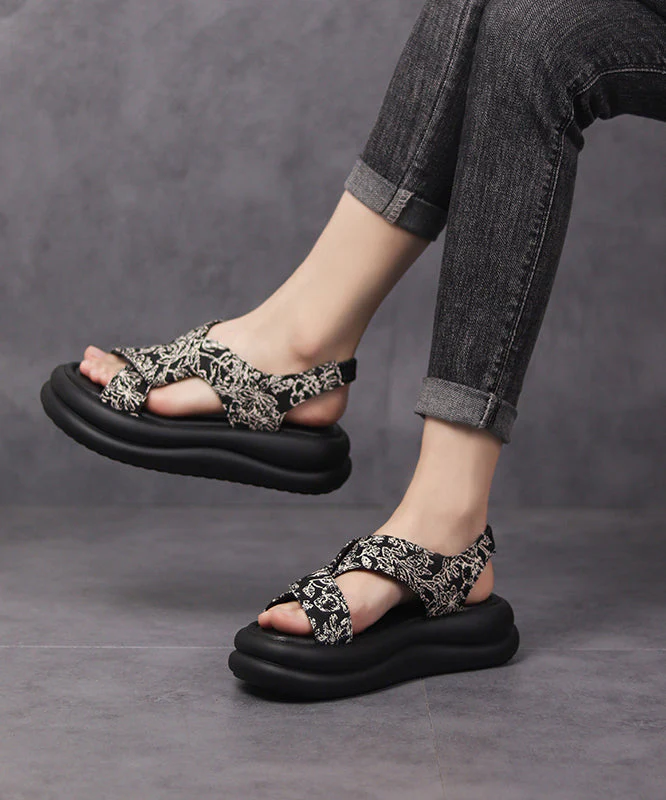 Boutique Green Hollow Out Peep Toe Sandals Platform - Image 3