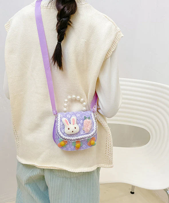 Boutique Pink Rabbit Pearl Decoration Messenger Bag - Image 2