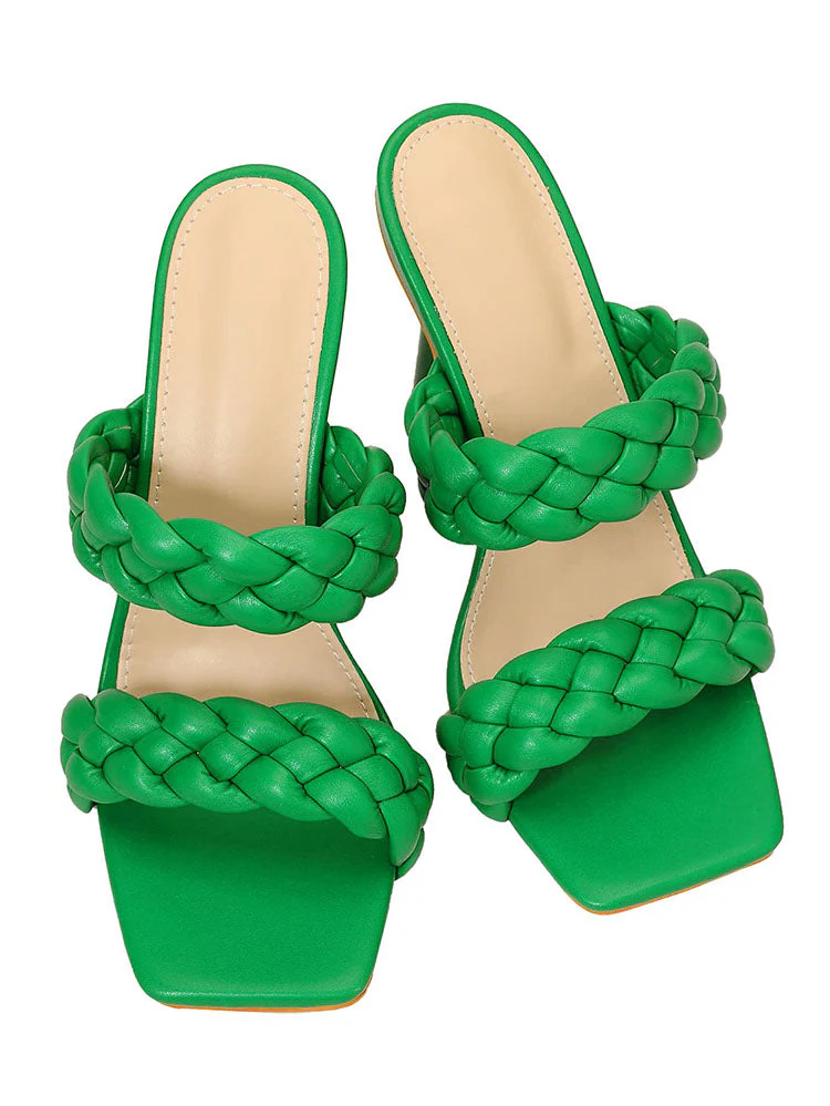 Braided Open Toe Stiletto Heels - Image 4