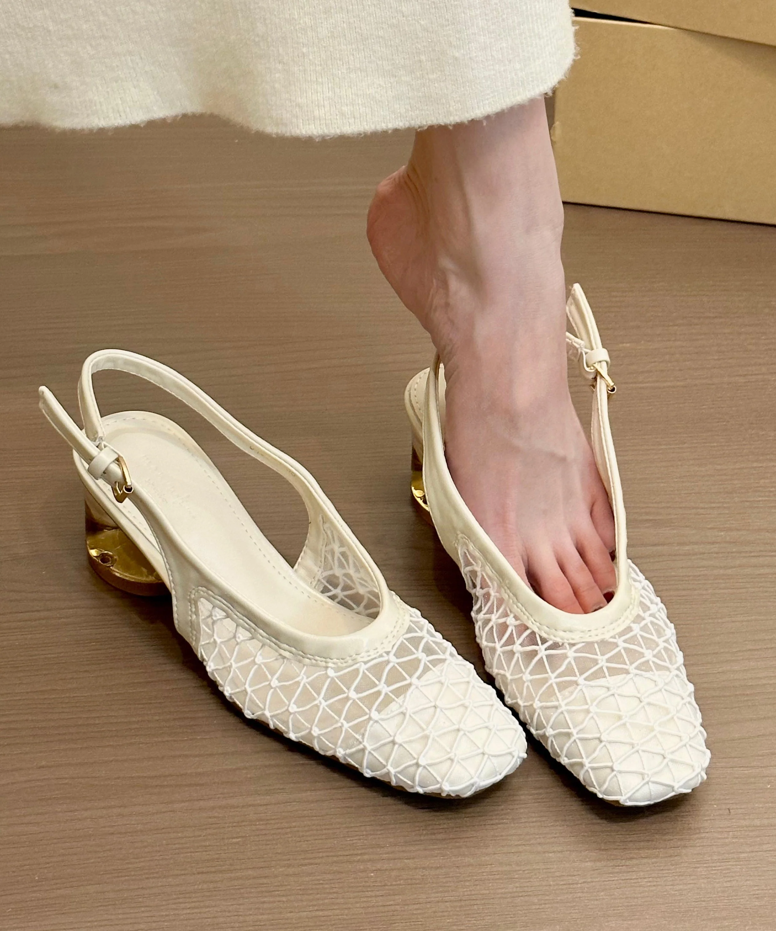 Breathable Brown Comfortable Splicing Sandals Chunky Mesh - Image 2