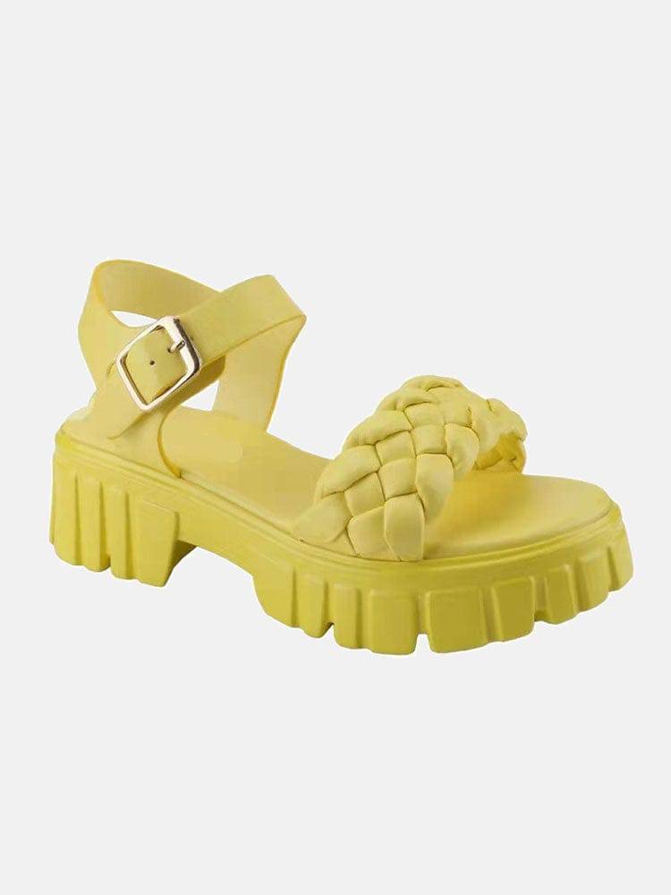 Buckle Chunky Heel Platform Sandals - Image 10