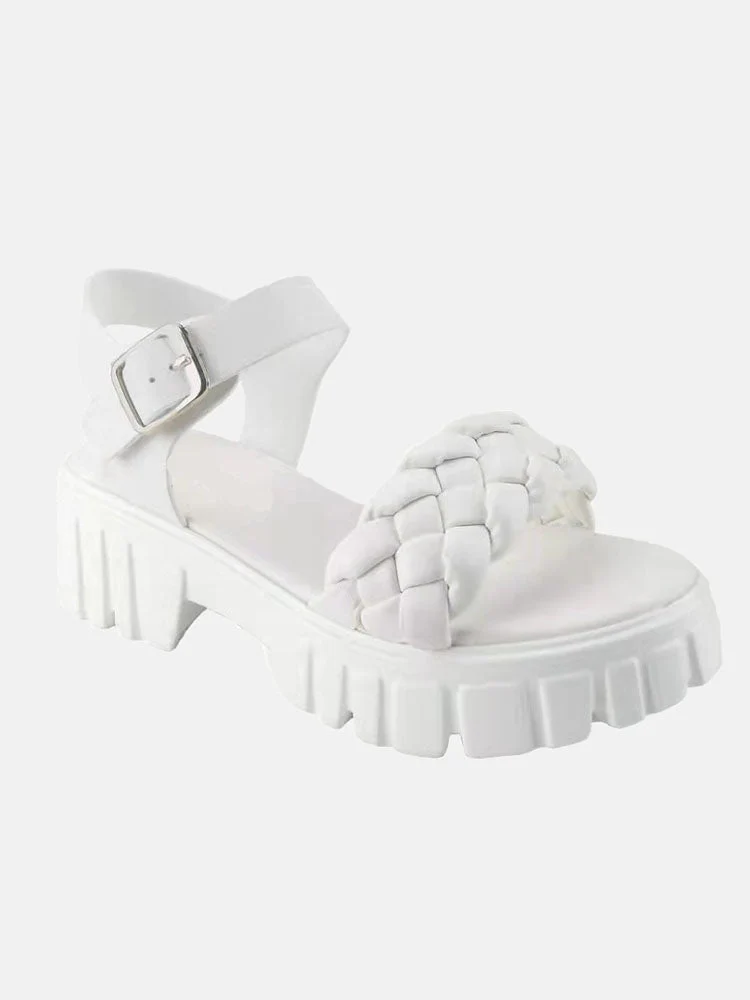 Buckle Chunky Heel Platform Sandals - Image 2
