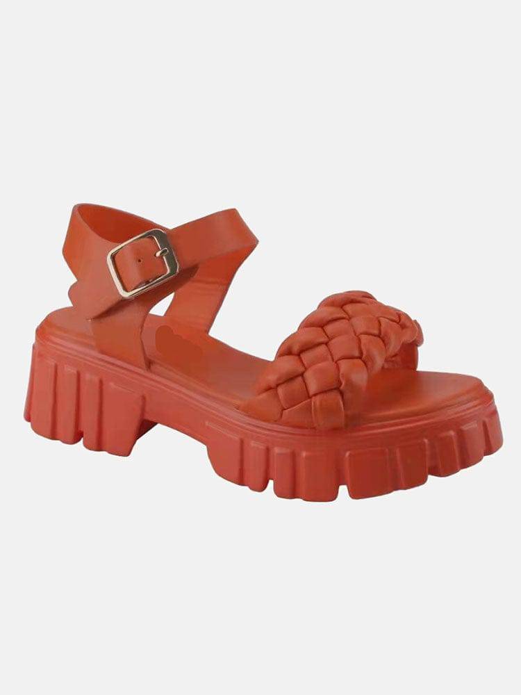 Buckle Chunky Heel Platform Sandals - Image 8