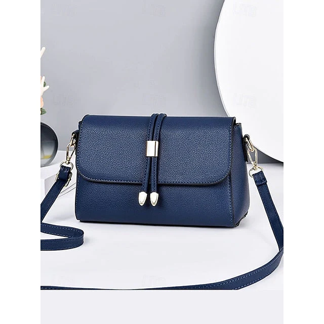 Burgundy Bags in Crossbody Leather Black Faux and - Image 12
