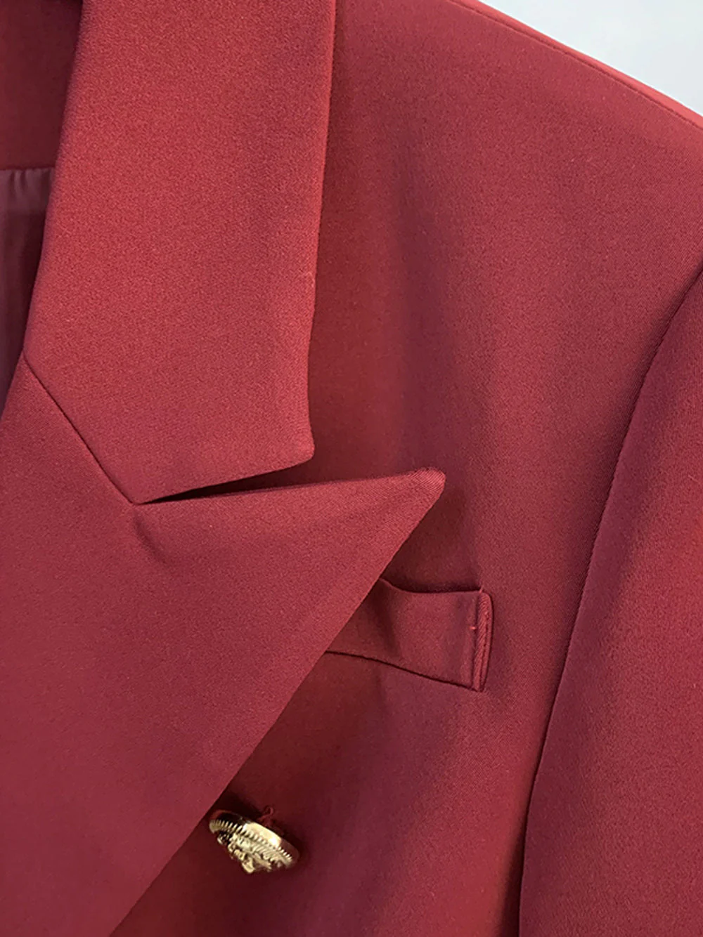 Burgundy Double Breasted Blazer - Image 3