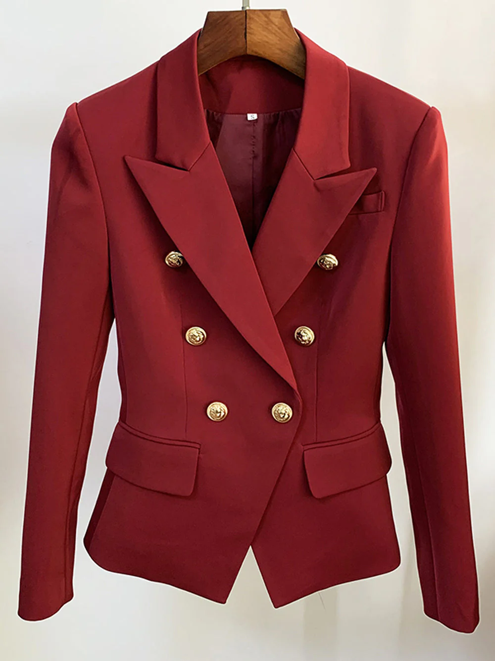 Burgundy Double Breasted Blazer - Image 4